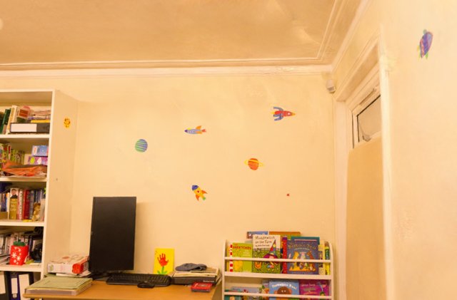Playroom rendered in the browser from the baked texture atlas