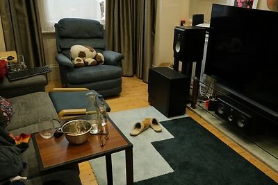 Room rendered in the browser from the baked texture atlas