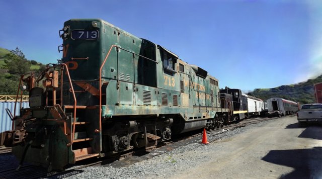 Train rendered in the browser from the baked texture atlas
