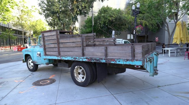 Truck rendered in the browser from the baked texture atlas